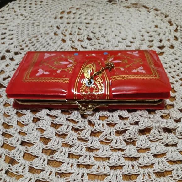 Vintage red clutch wallet - Picture 3 of 7